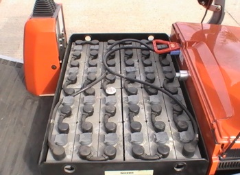 recharging forklift truck