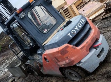 forklift stuck in the mud
