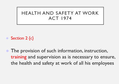 health and safety act - training